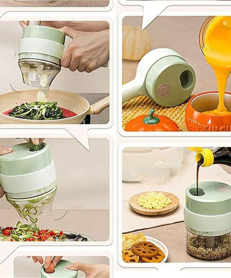 4 in 1 Portable Electric Vegetable Cutter Set